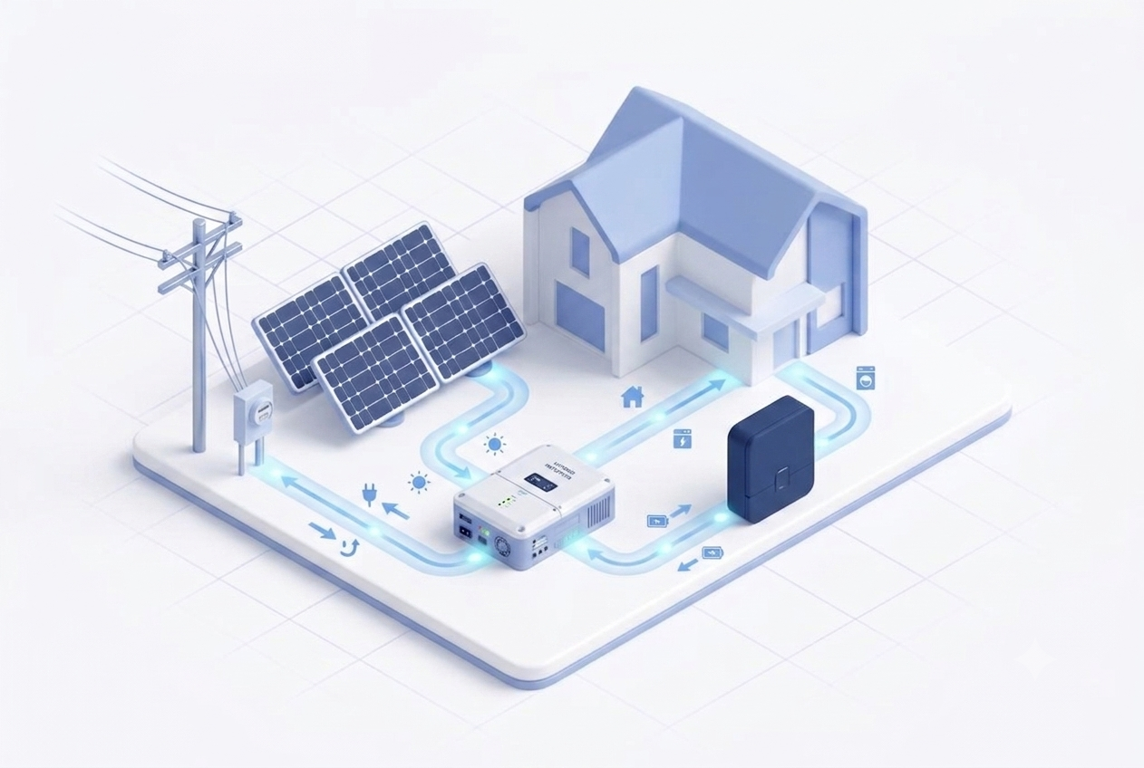 Solar powered smart home with battery storage